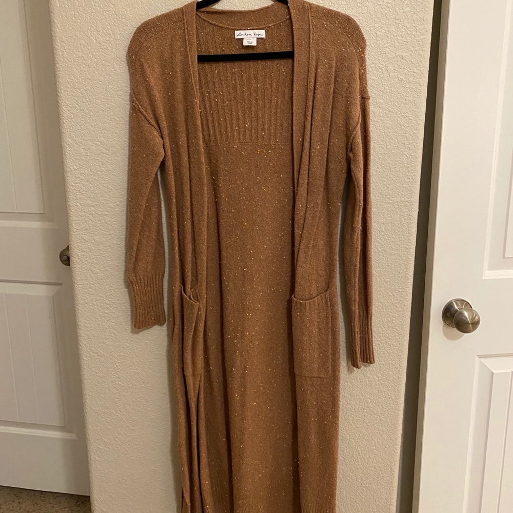 Calf length cardigan